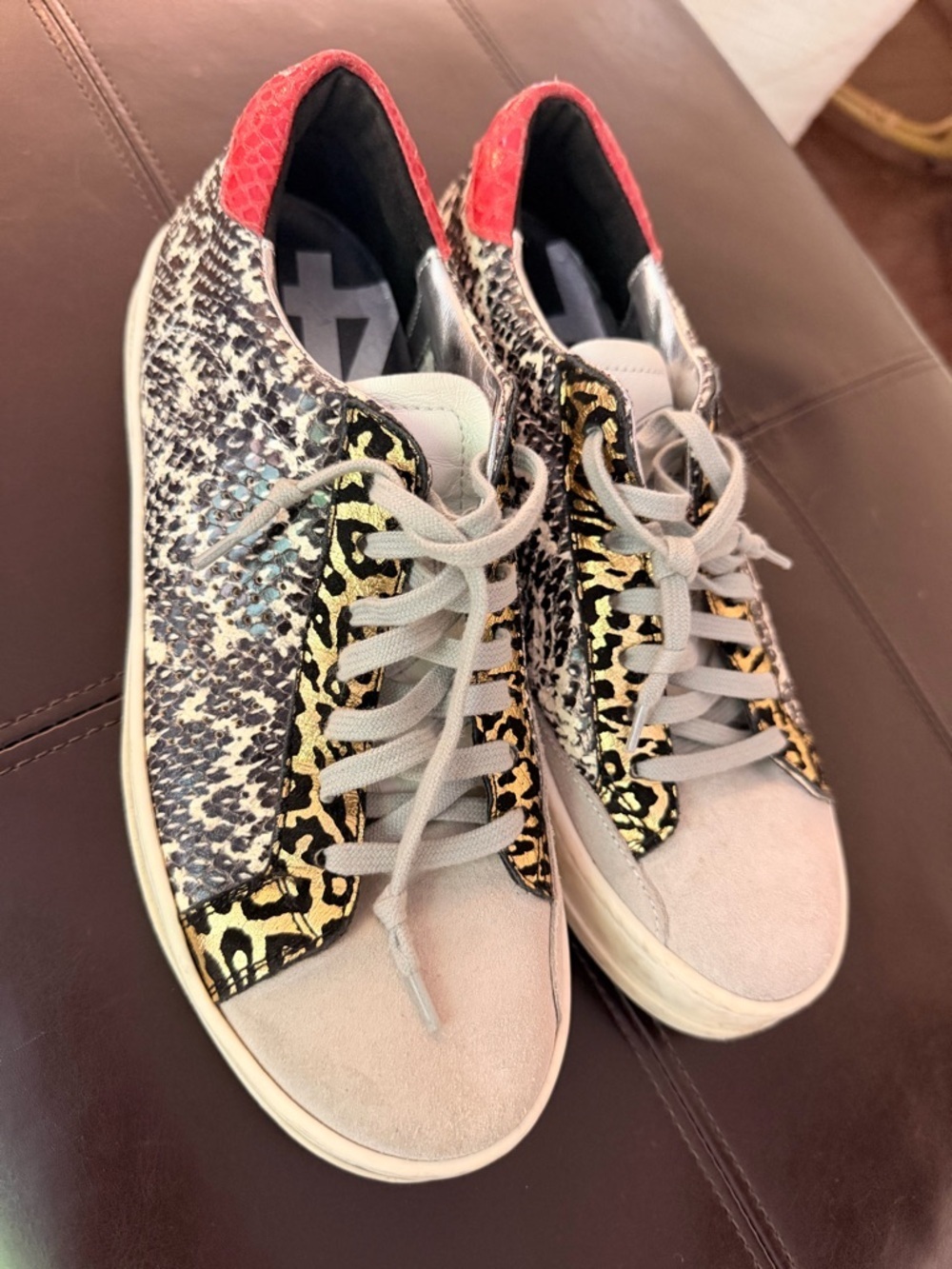 P448 John Snake-Print Low Top Lace-Up Sneakers Womens Size EU38 US7.5 - Picture 9 of 9
